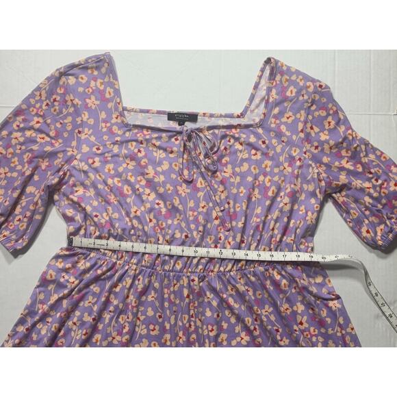 ASOS Simply Be Tie Front Mini Skater Dress Womens Plus Size 18 Purple Lilac - Picture 14 of 14